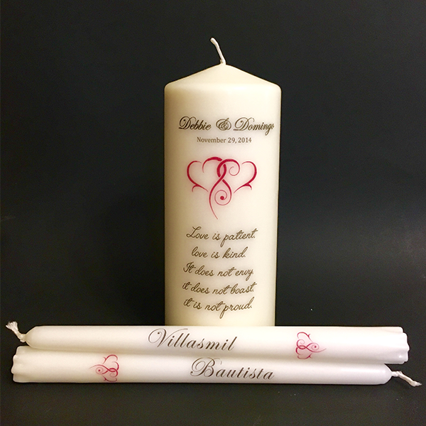 Unity Wedding Candle Set, White Wedding Ceremony Candles